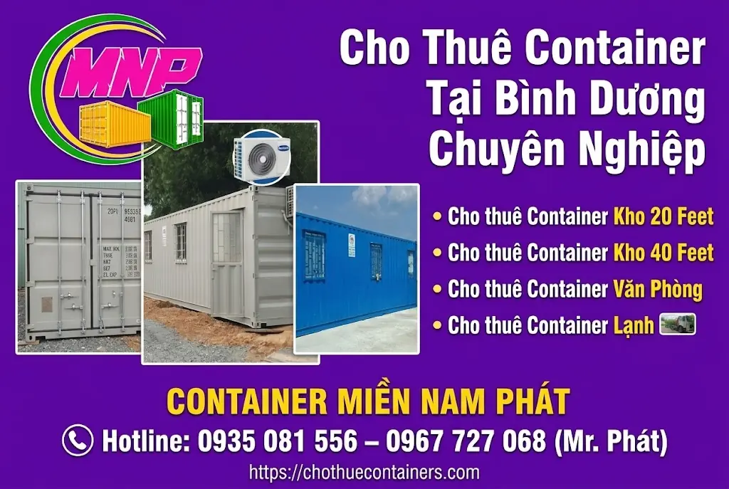 Cho thu&ecirc; container B&igrave;nh Dương