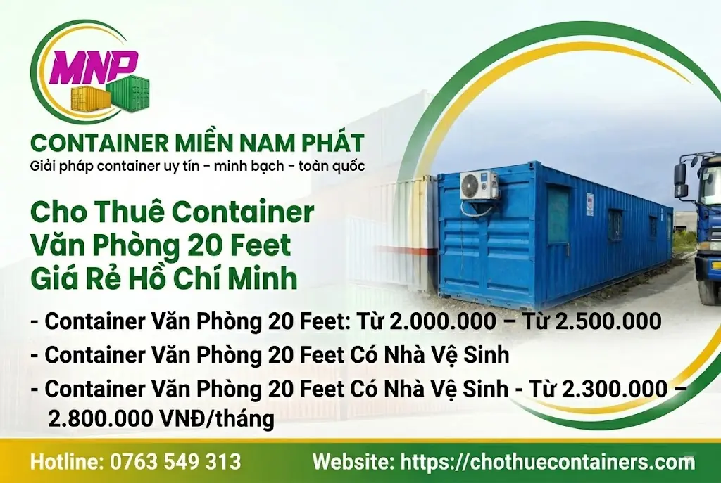 Cho Thu&ecirc; Container Văn Ph&ograve;ng 20 Feet