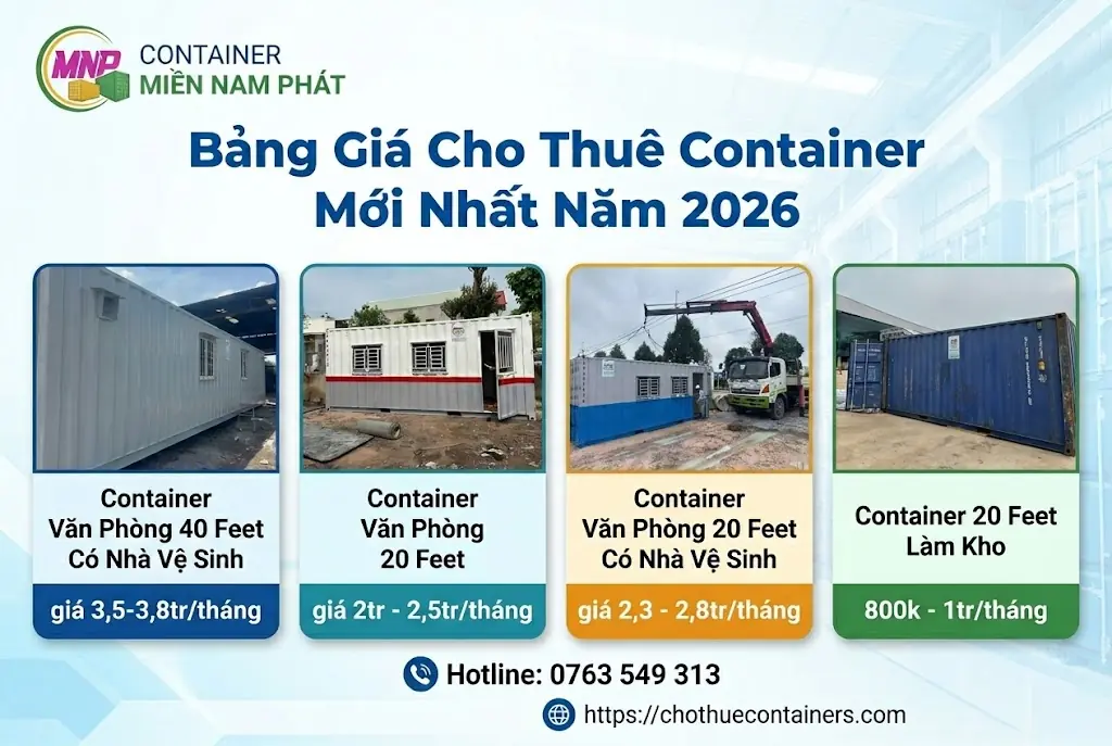 gi&aacute; thu&ecirc; container mới nhất