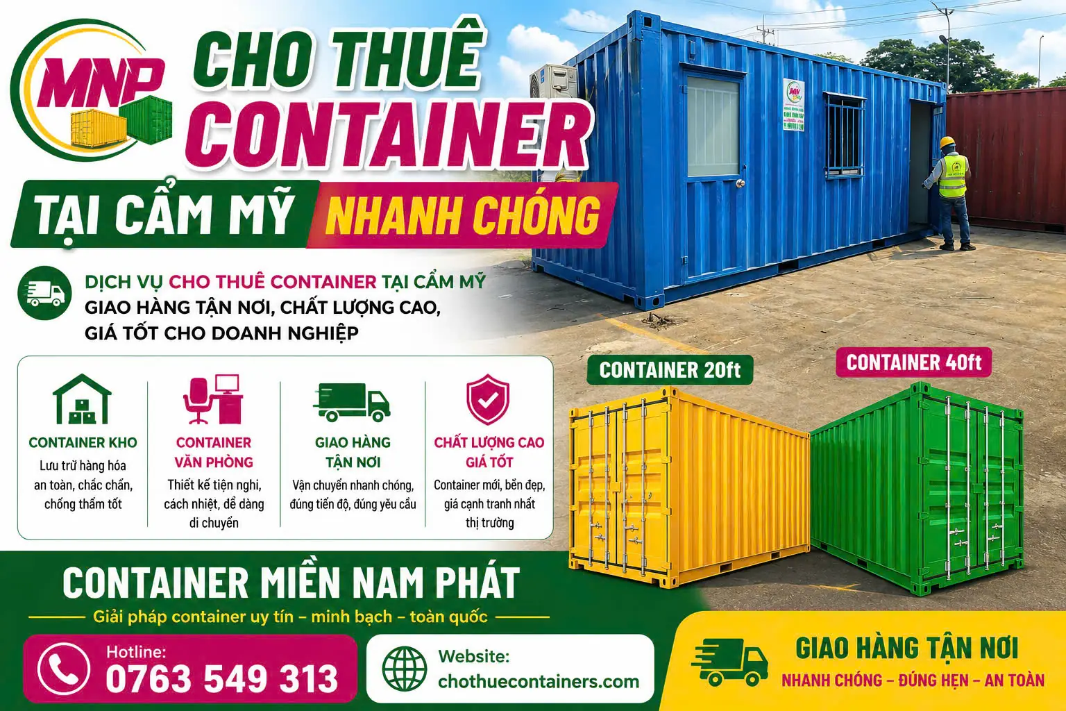 cho thuê container tại Cẩm Mỹ