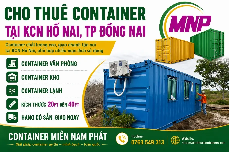 Cho Thuê Container Tại KCN Hố Nai Thành Phố Đồng Nai
