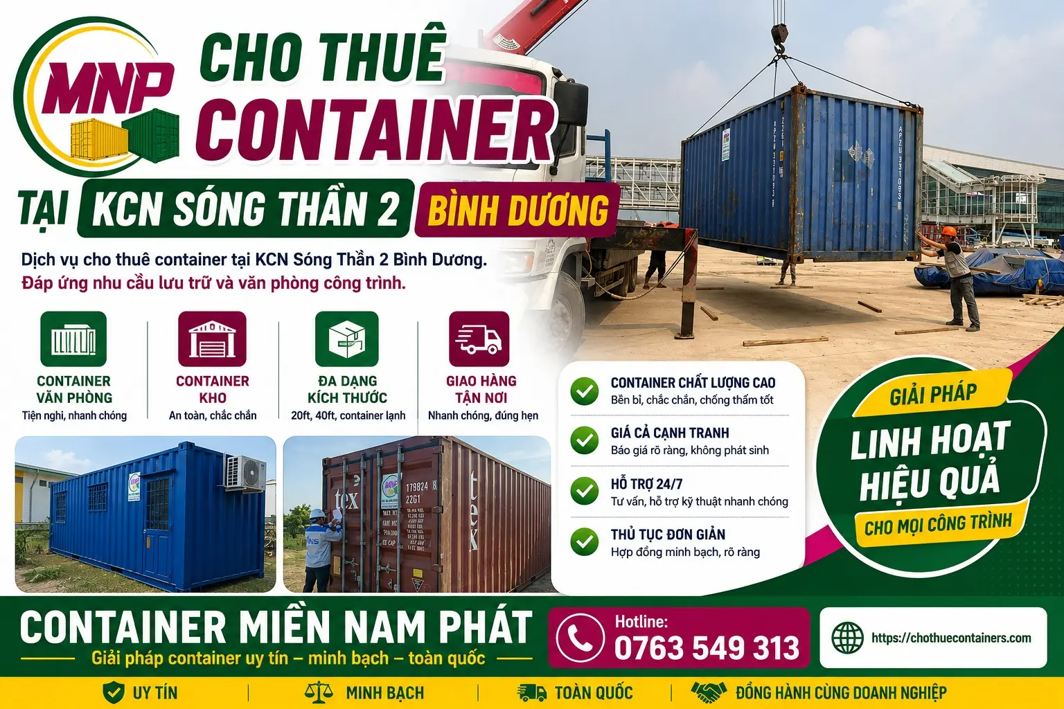 Cho Thuê Container Tại KCN Sóng Thần 2 Bình Dương