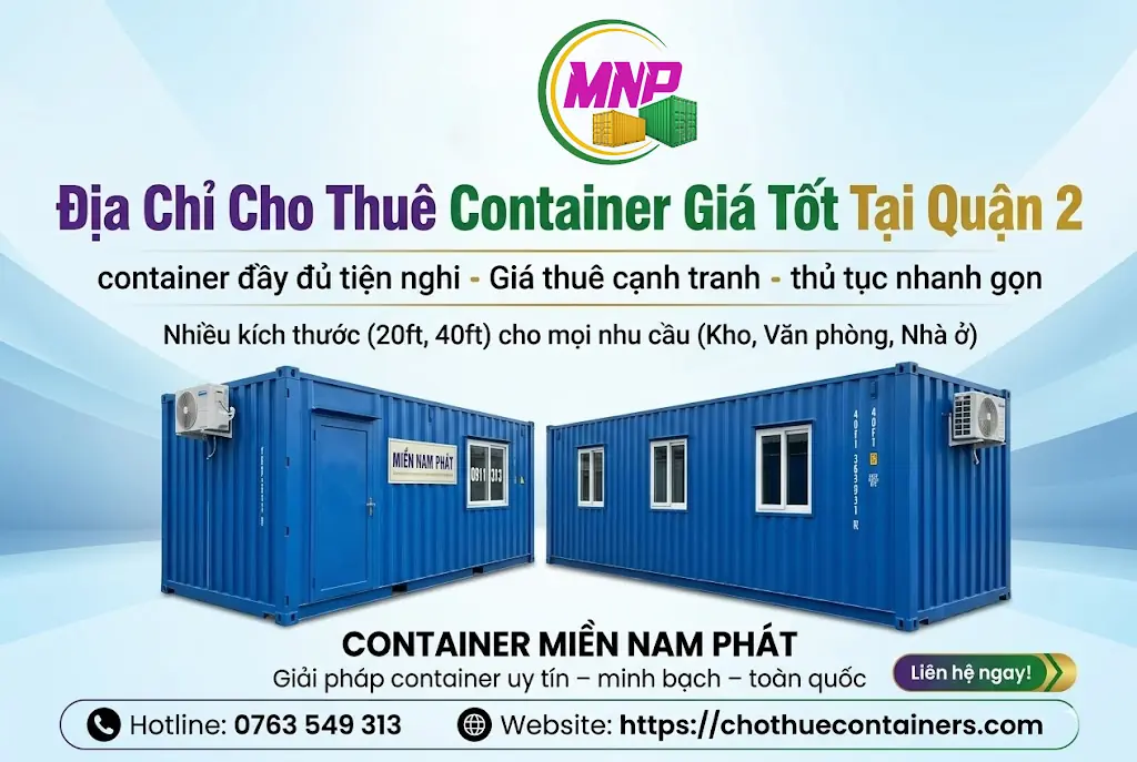 cho thu&ecirc; container quận 2