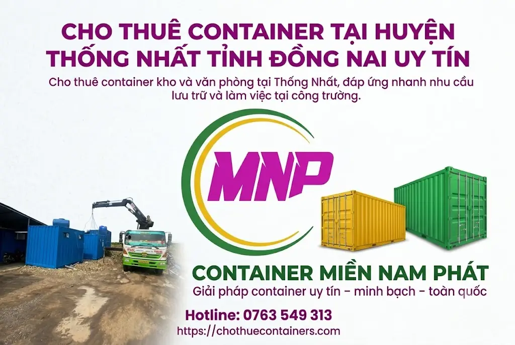 cho thuê container tại thống nhất