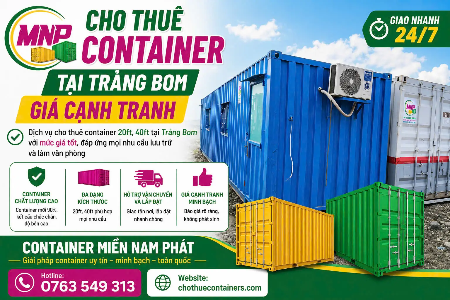 Cho Thu&ecirc; Container Tại Trảng Bom