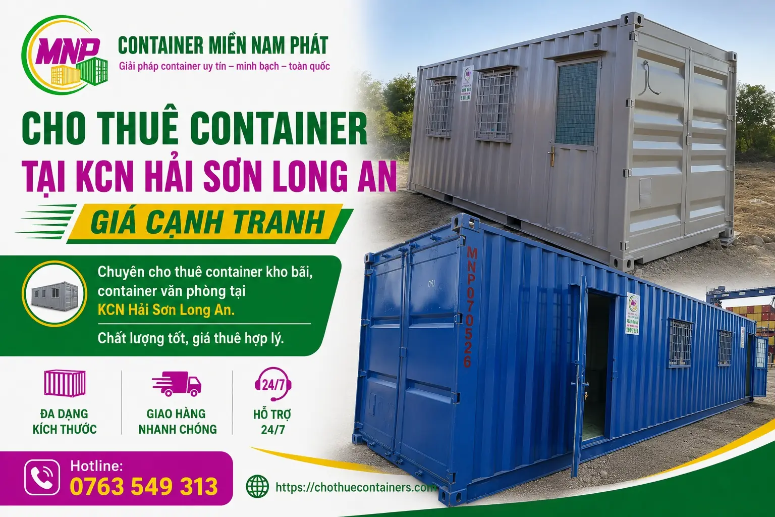 Cho Thu&ecirc; Container Tại KCN Hải Sơn Long An